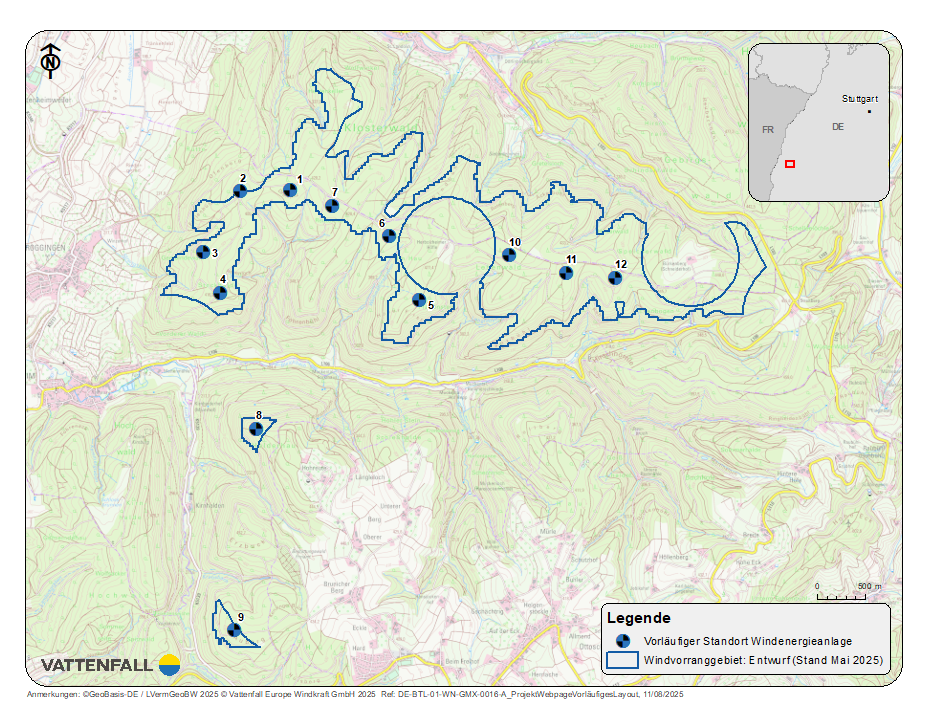 Windpark Bleichtal – Layout