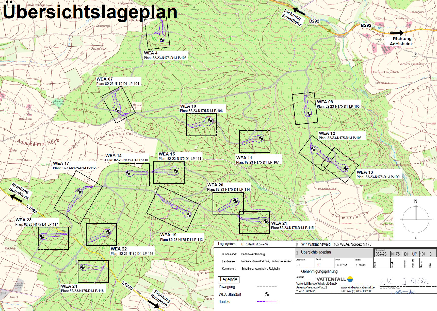 Windpark Waidachswald– Layout